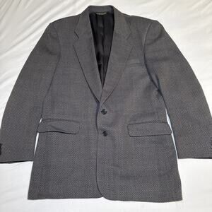 Lineage Soft Sport Coat Mens 42 Brown Black Blazer Jacket Pure Wool VTG USA